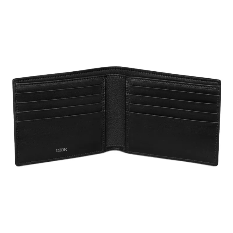 DIOR Cow Leather Wallet Men's Black-3