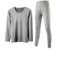 Long-Sleeved Top+Pants Clothing Set (Medium Gray) with Heat-Retaining Black Technology