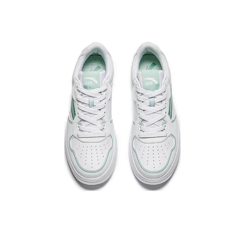 Anta Anti-Slip Wear-Resistant Low-Top Skateboard Shoes Men's White Green-1