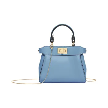 FENDI Peekaboo Lambskin One Shoulder Handbags Nano Women's Blue