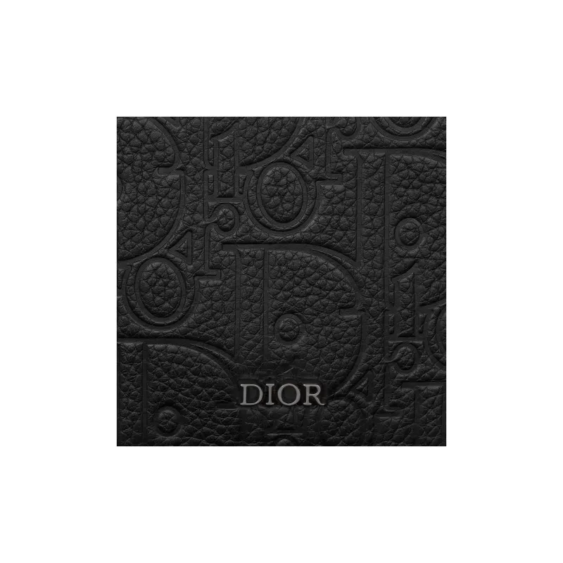 DIOR Leather Card Holder Men's Black-3