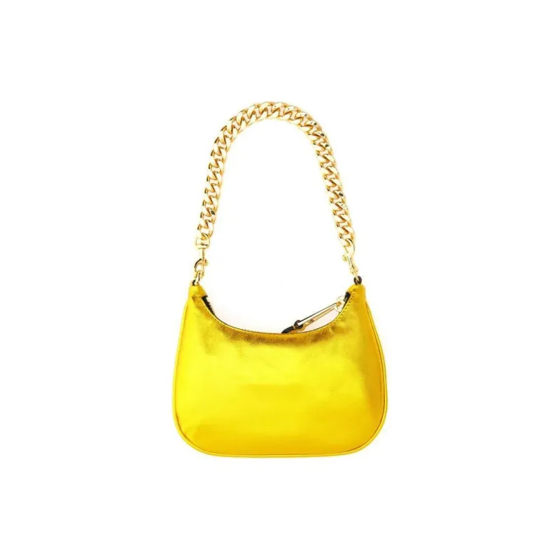 MOSCHINO Calfskin Handbag Shoulder Bag Women's Gold-2