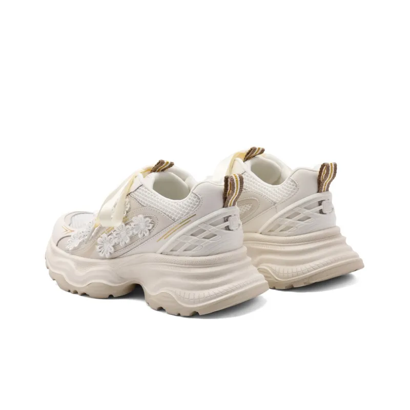 BELLE Cushioning, Slip Resistant, And Abrasion Resistant Low Top Chunky Sneakers Women's Gray, Apricot-8