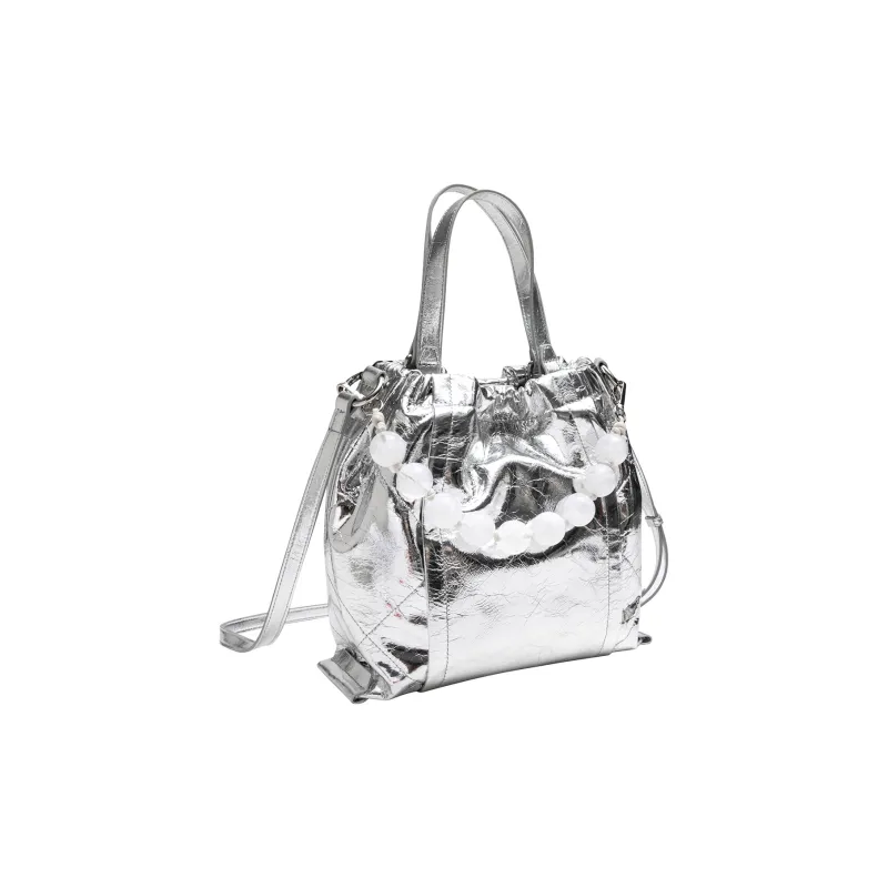 Moran & Karly Cephalic Skin Tote Bag, Shoulder Bag, Crossbody Bag, Handbag Space Silver-2