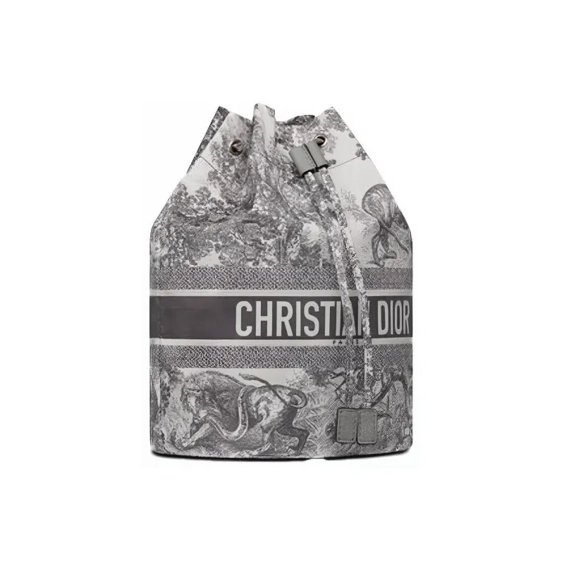 DIOR DiorTravel Technical Fabric Bucket Bag Makeup Bag Toiletry Bag Storage Bag Clutch Women's Gray-1