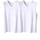 2 Pack (White+White) Pure Cotton Soft/Plain Knit Wide Shoulder/Classic Crew Neck