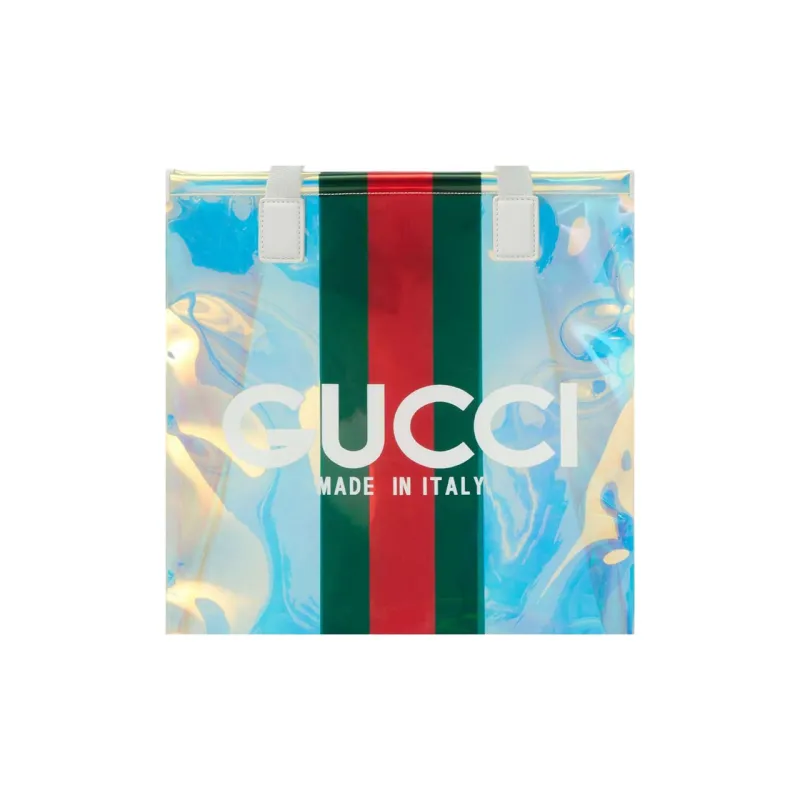 GUCCI Transparent Ethylene Tote Bag Shopping Bag Handbag Small Size Women's Transparent-7