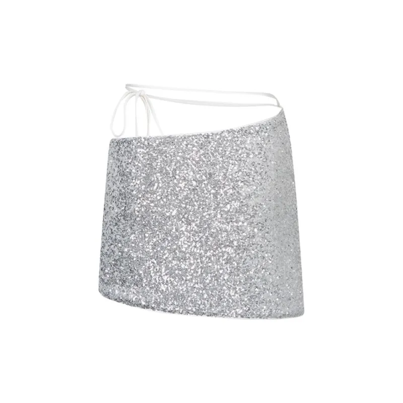 JAC FLEURANT Casual Short Skirts Women's Silver-1