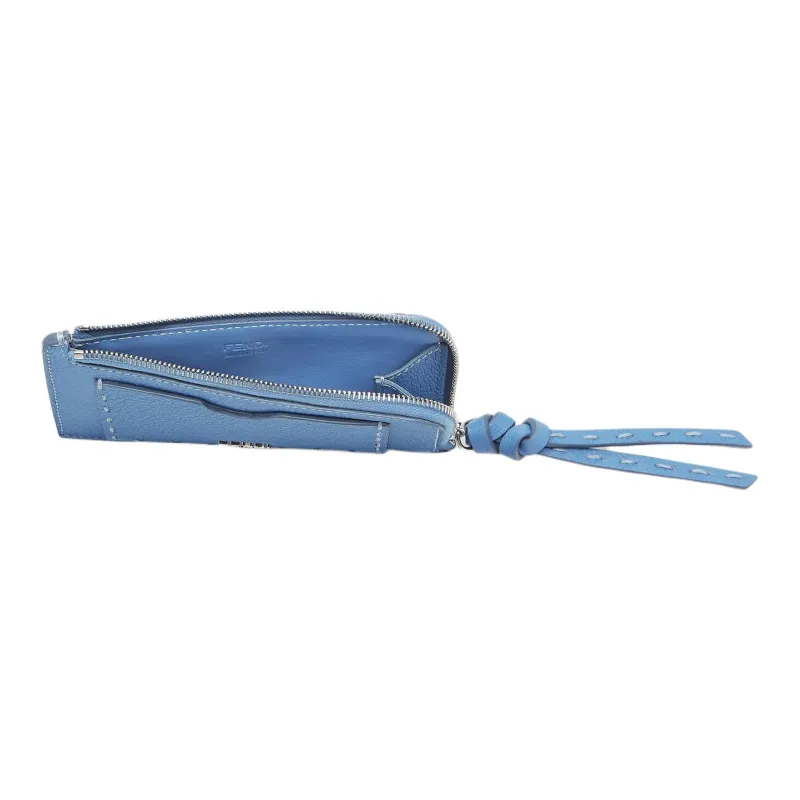 FENDI Peekaboo Cow Leather Card Holder Women's Light Blue-2