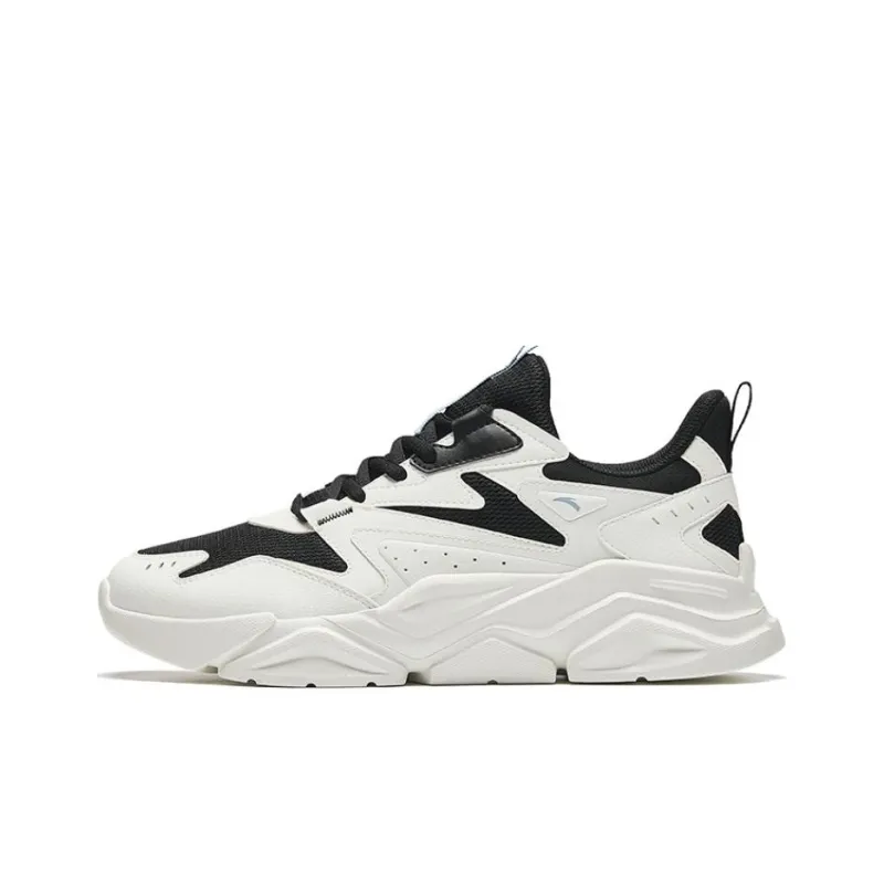Anta Anti Slip Wear Resistant Low Top Casual Shoes Men's White Black-0
