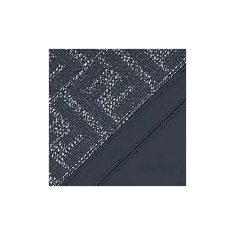 FENDI FF Canvas With Leather Wallet Men's Blue-3