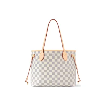 LOUIS VUITTON NEVERFULL Damier Azur Coated Canvas Tote Bag Shopping Bag Handbag Shoulder Bag Women's Pink