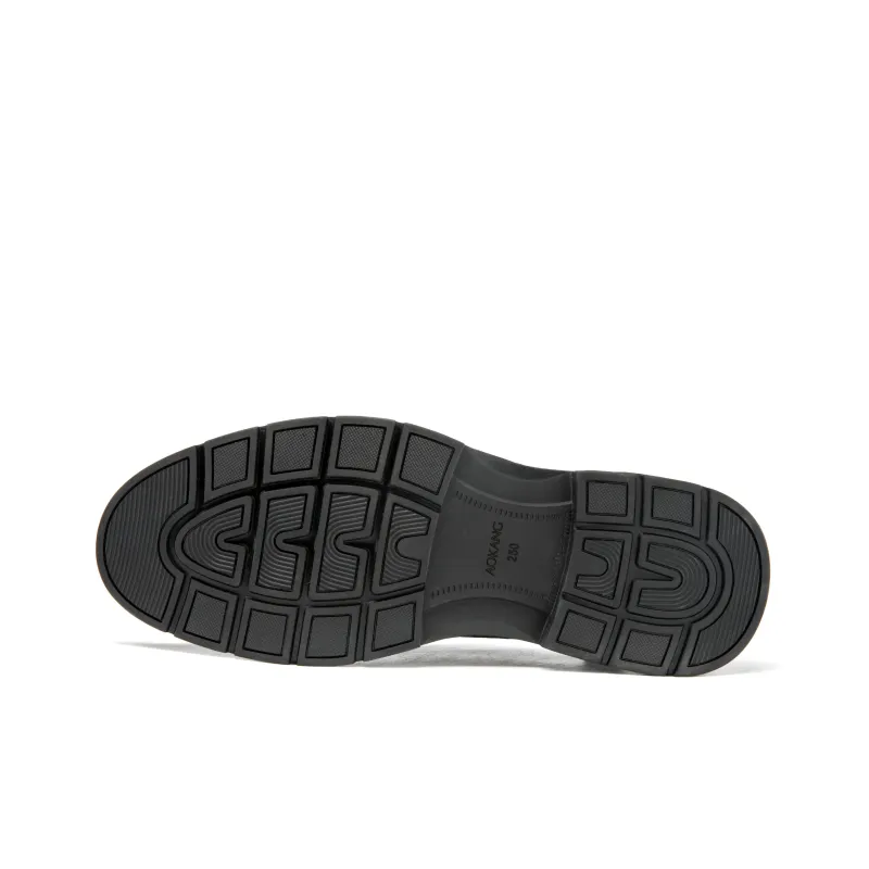 AOKANG New Arrival Business Formal, Cut Out Lace Up Shoes Casual Leather Shoes Men's Black-6