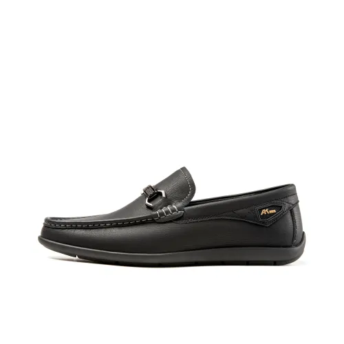 AOKANG Horsebit Comfortable Driving Shoes Loafers Casual Leather Shoes Men's Black