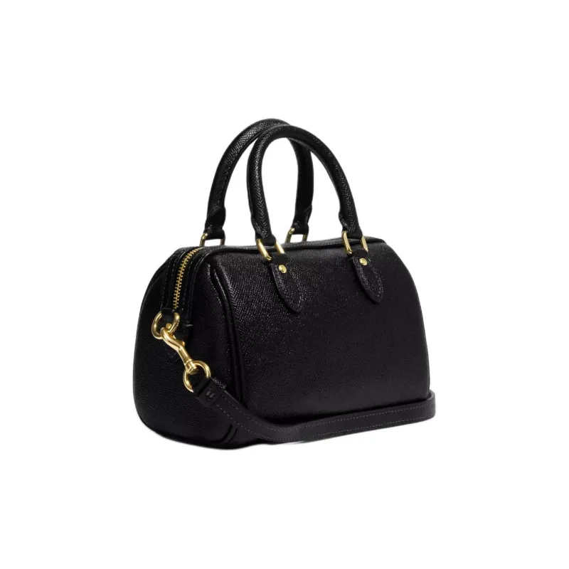 COACH Rowan Recycled Leather Handbag Shoulder Bag Crossbody Bag Small Size Women's Black-1