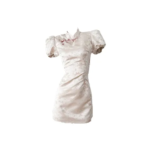 HUINIAN Short-Sleeved Dresses Women's Blush Color