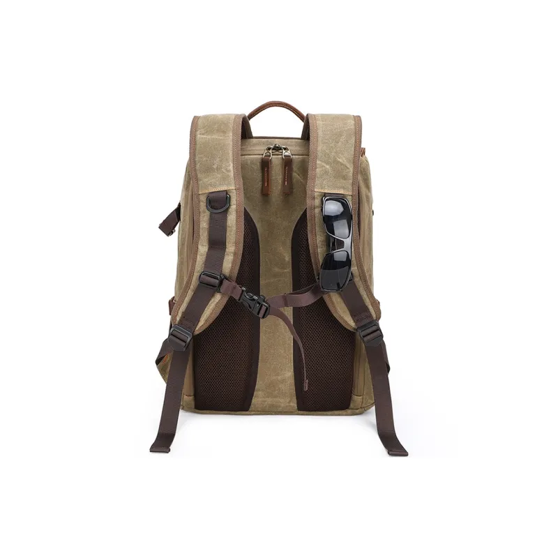TTaG．baG Batik Canvas With Crazy Horse Cow Leather Carry Backpack Regular Unisex-2
