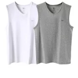 2 Pack (White+Heather Gray) 100% cotton, Soft and Breathable, Wide Shoulder, Classic Crew Neck