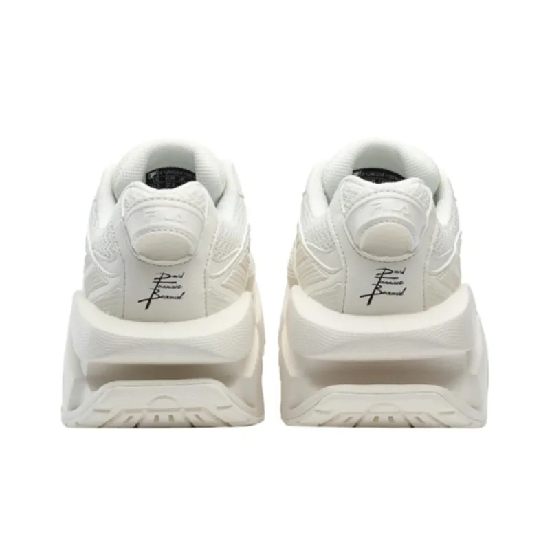 FILA Cushioning Anti Slip Wear Resistant Breathability Low Top Chunky Sneakers Men's White-3