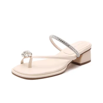 STELLA WEISZ Rubber Sole Cut Out Rhinestone Slip Resistant Abrasion Resistant Slide Slippers Women's