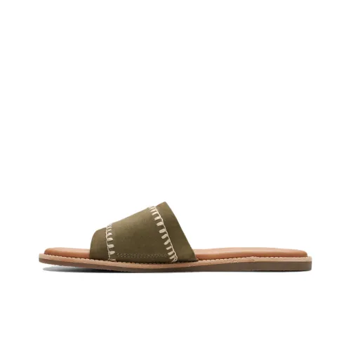 Clarks Slip-Resistant Slide Slippers Women's Green