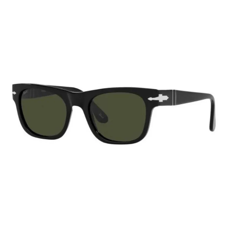 PERSOL Acetate Square Sunglasses Unisex Black-0