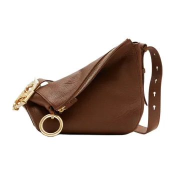 Burberry Knight Textured Calfskin Shoulder Bag Crossbody Bag Small Size Women's Hazelnut Brown