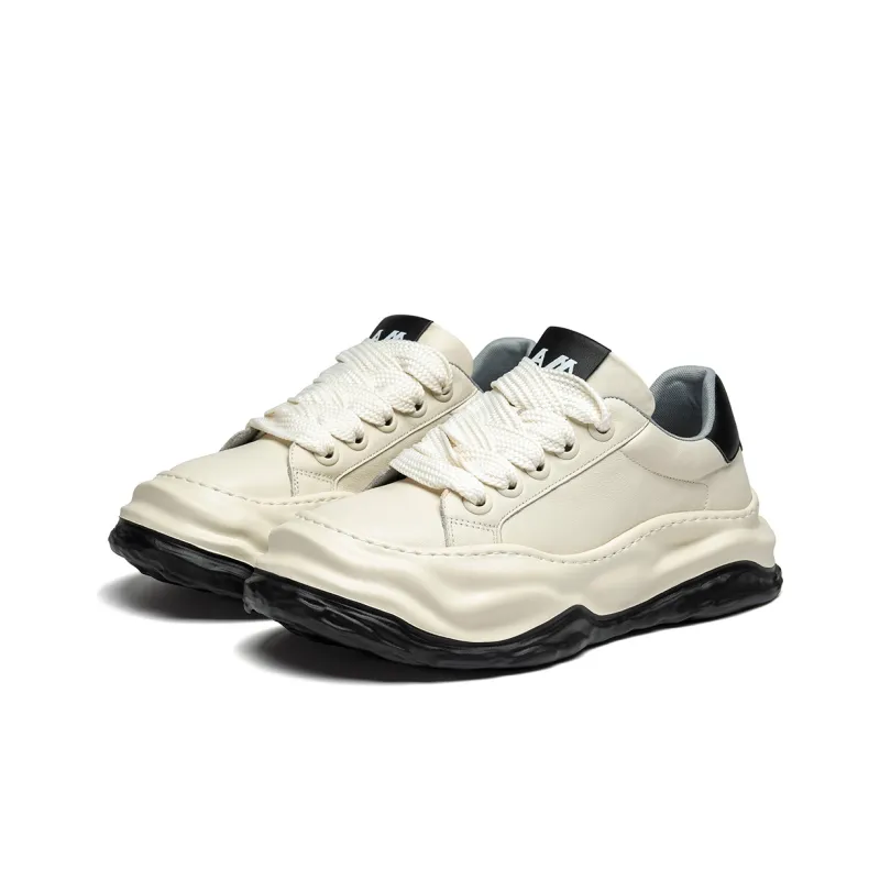 Anthony Miles Wear Resistant Height Increasing Low Top Skateboard Shoes Men's White-2