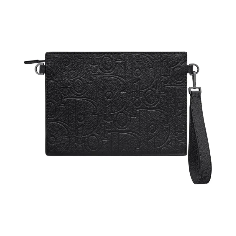 DIOR Leather Clutch Men's Black-2