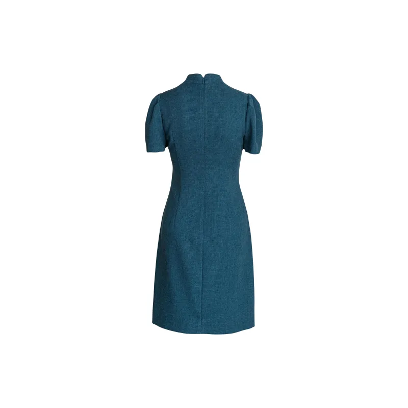 ROEYSHOUSE Short Sleeved Dresses Women's Peacock Blue-1