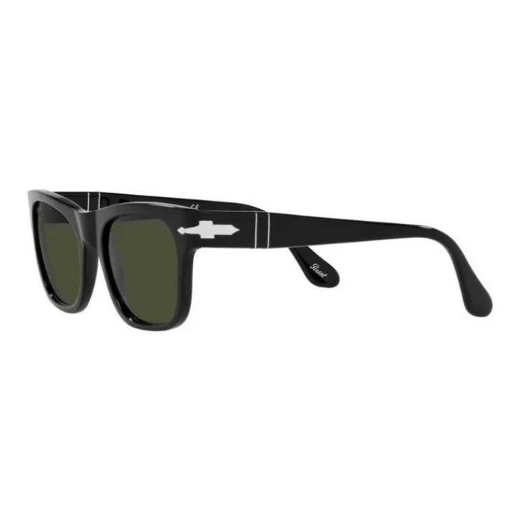 PERSOL Acetate Square Sunglasses Unisex Black-5