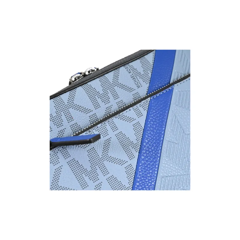 MICHAEL KORS MK Cooper Artificial Leather Crossbody Bag Medium Size Men's Light Blue/Dark Blue-4