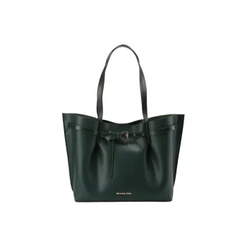 MICHAEL KORS Emilia Cow Split Leather Tote Bag Shopping Bag Handbag Shoulder Bag Women's Dark Green