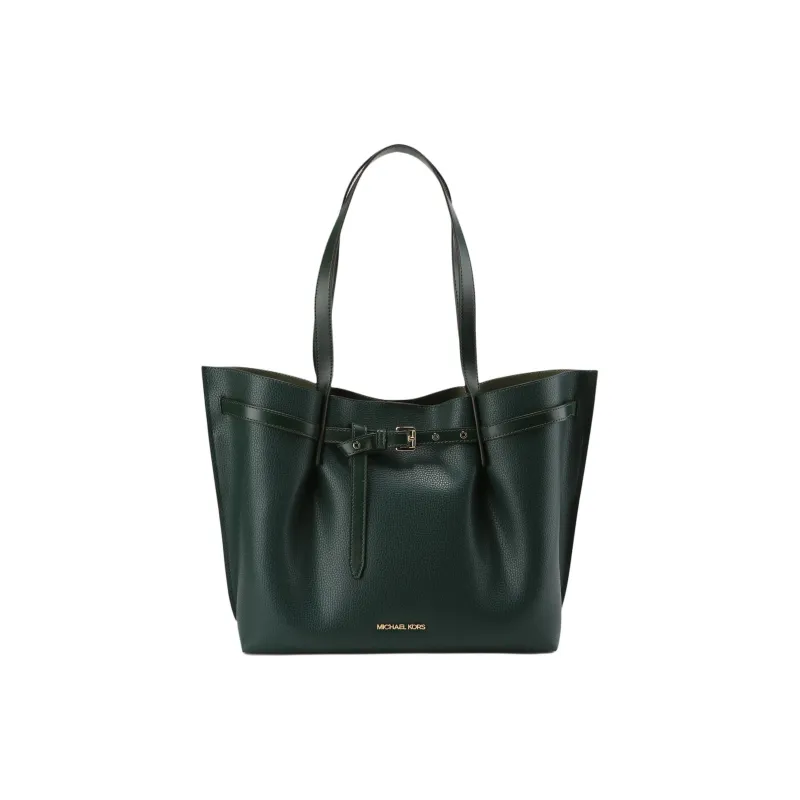MICHAEL KORS Emilia Cow Split Leather Tote Bag Shopping Bag Handbag Shoulder Bag Women's Dark Green-0
