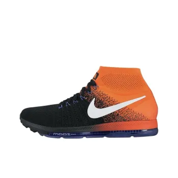 Nike Anti Slip Wear Resistant Mid Top Casual Running Shoes Men's Black White Orange