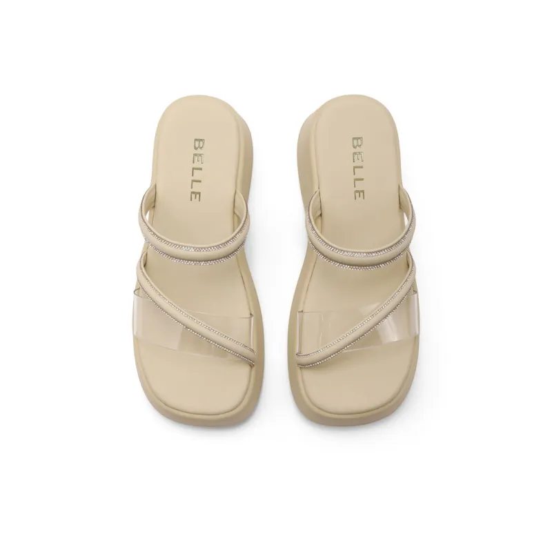 BELLE EVA Slip-Resistant Abrasion-Resistant Slide Slippers Women's Yellow Ecru-2