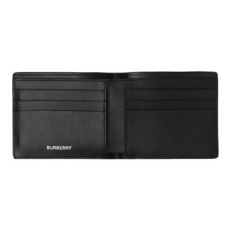 Burberry Cow Leather Wallet Regular Men's Black-3