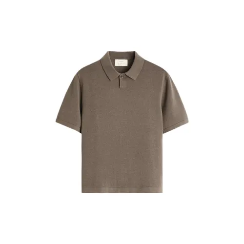 ZARA Polo Shirts Men Dark Gray Brown