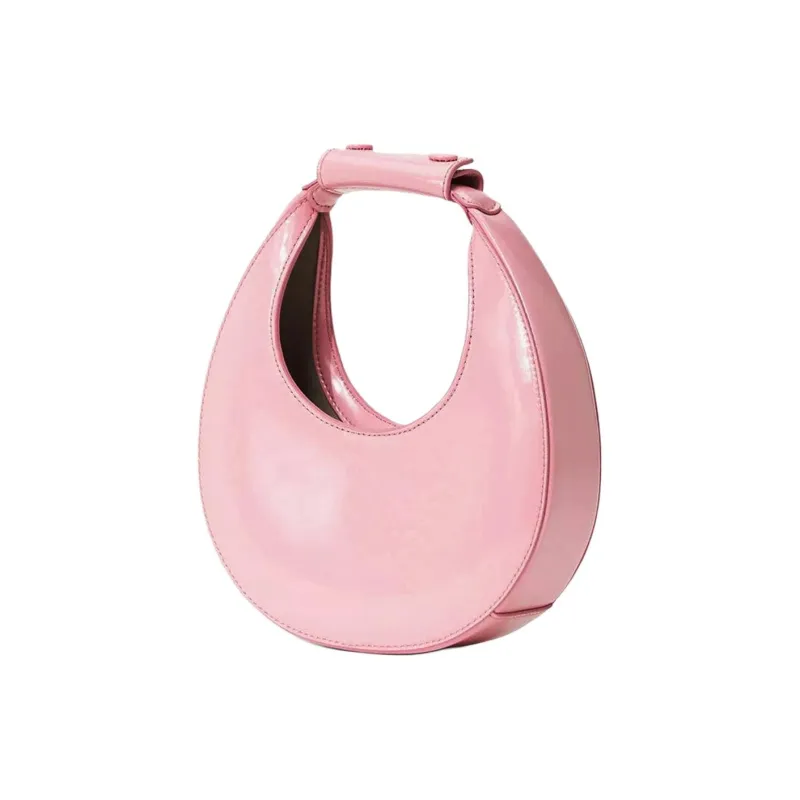 Staud Shiny Leather Shoulder Bag Crossbody Bag Handbag Women's Pink-1