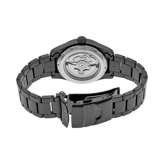 SEIKO Automatic Mechanical Movement Stainless Steel Strap Watch Unisex Black Dial-3