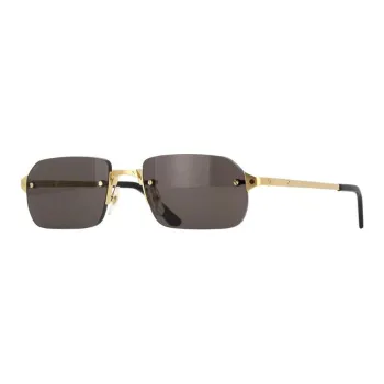 CARTIER Metal Square Sunglasses Women's Gold