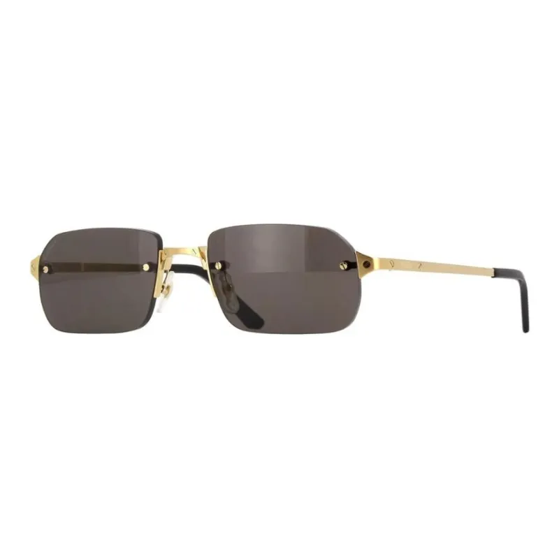 CARTIER Metal Square Sunglasses Women's Gold-0