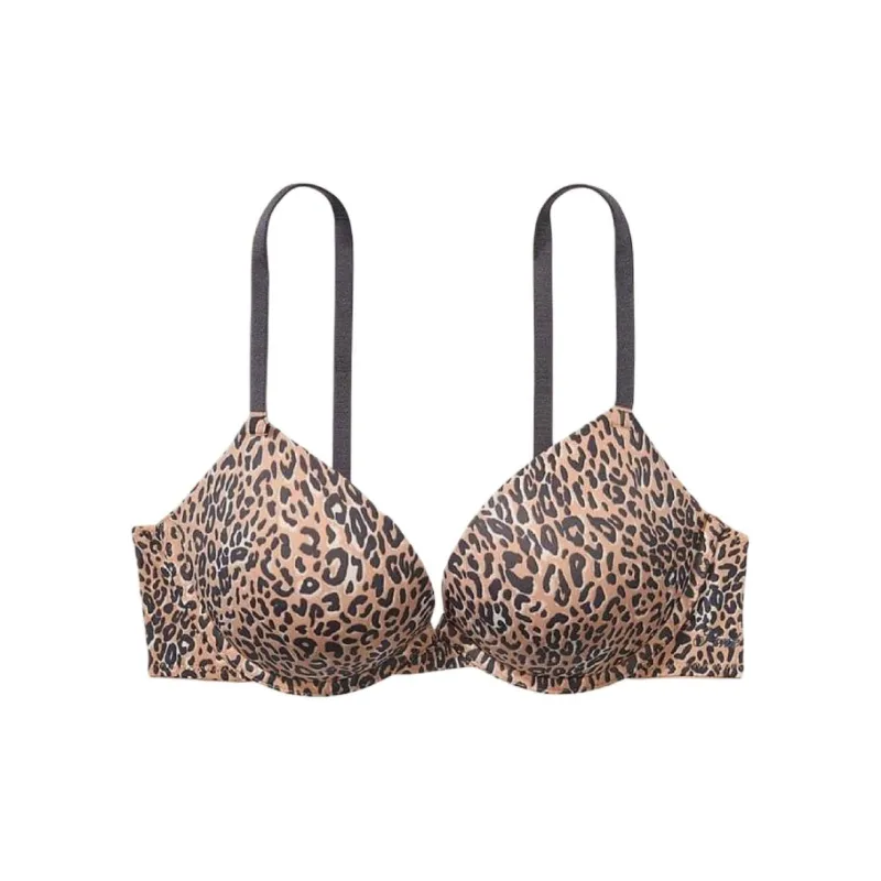 Victoria's Secret PINK WEAR EVERYWHERE Bra Women's Brown Leopard Print-0