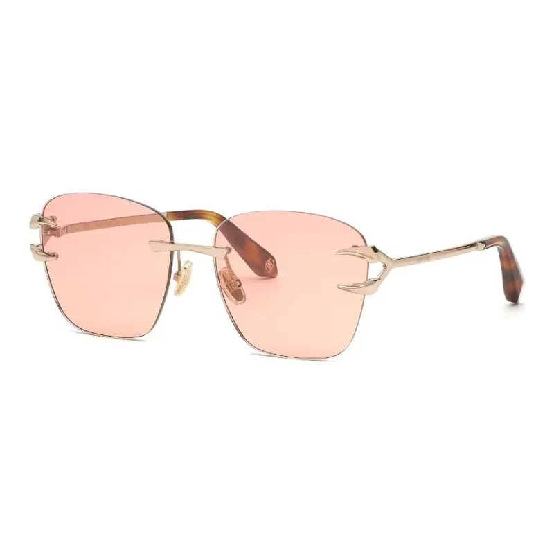 Roberto Cavalli Metal Irregular Shape Sunglasses Unisex Gold-0