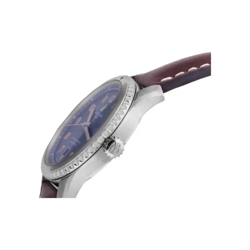 BREITLING Automatic Mechanical Movement Men's Watches Watch 41mm Blue Dial Stainless Steel Case Genuine Leather Strap-3