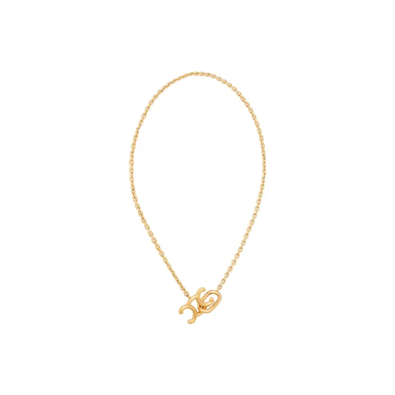CELINE Triomphe Lock Necklace In Brass With Gold Finish-2