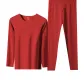 Thermal Underwear Tops+Long Johns Clothing Sets (Red) German Fleece Heat/Seamless Cut/3A Antibacterial