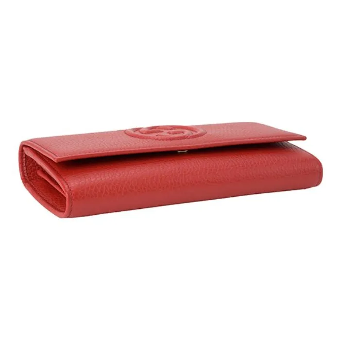 GUCCI Soho Leather Wallet Unisex Red-2