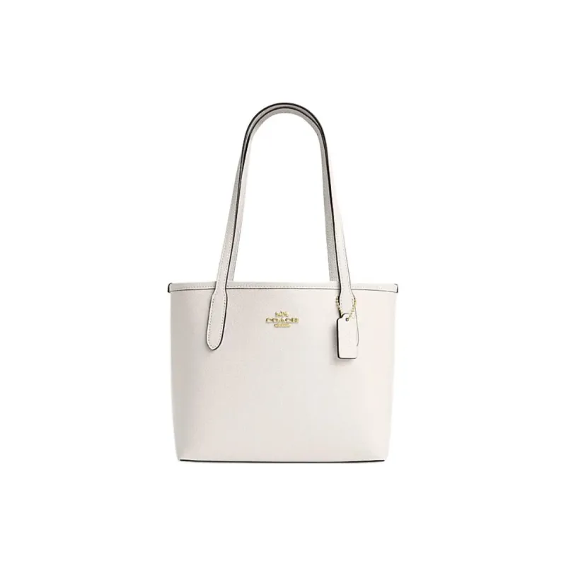 COACH City Cow Split Leather Tote Bag Shopping Bag Handbag Shoulder Bag Women's Chalk White-0