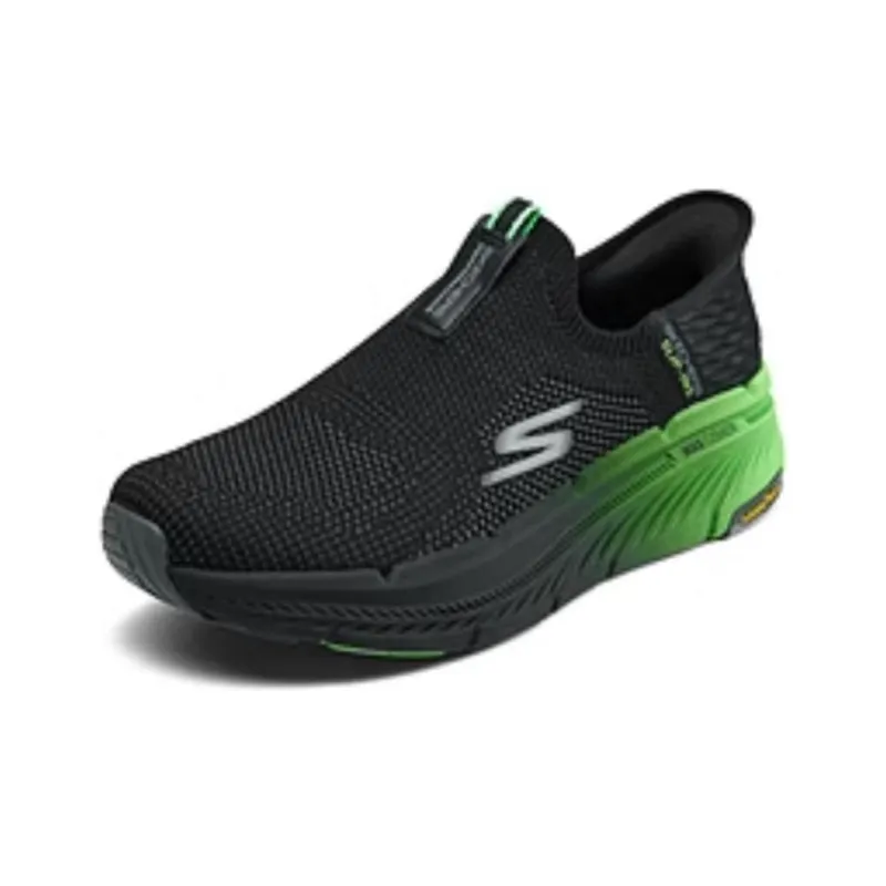 Skechers MEN'S GO Cushioned Slip Resistant Low Top Running Shoes Men's Black Green-2